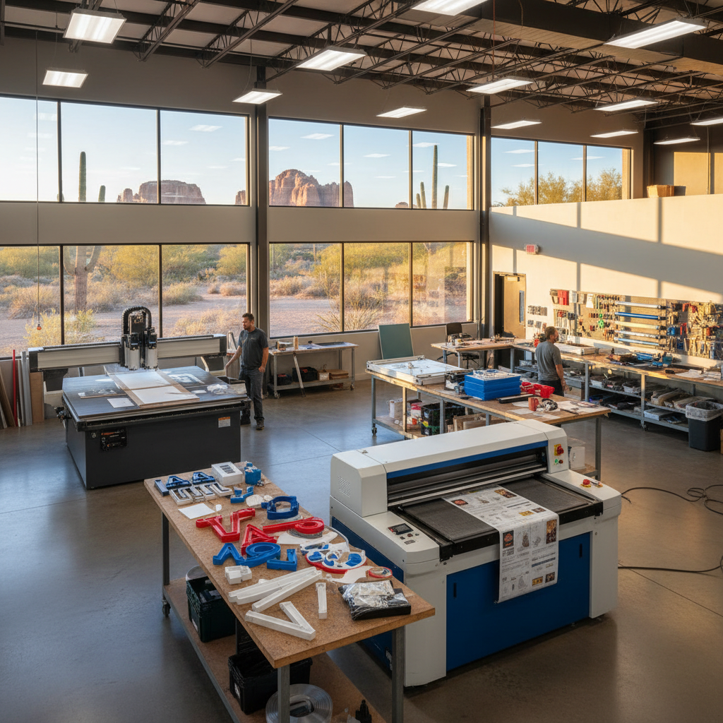 NN Signs production workshop in Phoenix